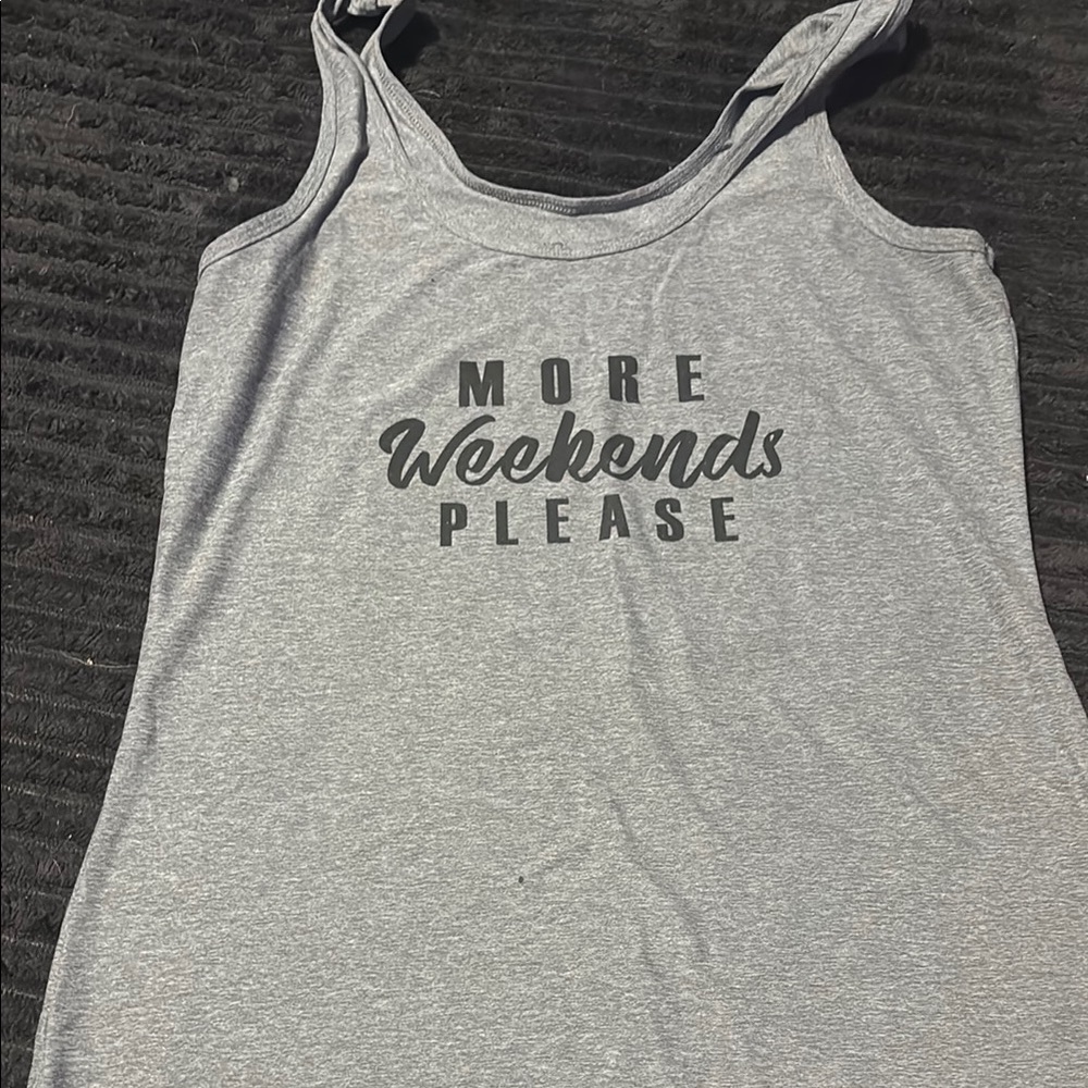 Gray Sleeveless Top with Graphic Print